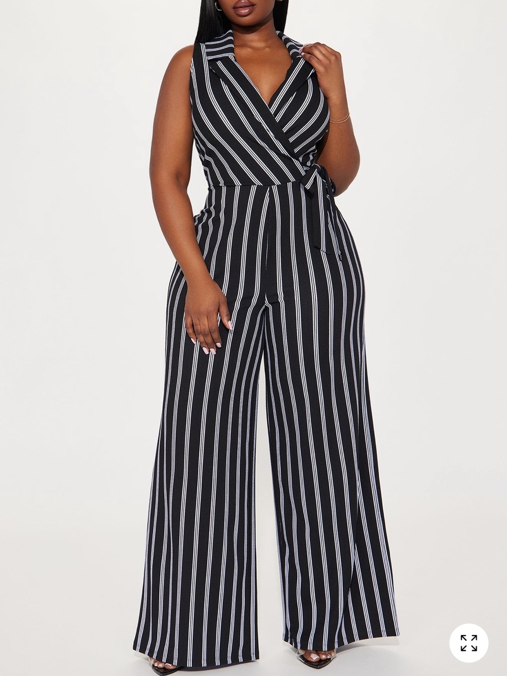 Fashion Nova Black & White Striped Jumpsuit 🐦⬛ - Picture 6 of 6